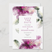 Waterverf Roze Lelie Bloemen Save the Date Kaart (Voorkant)