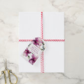 Waterverf Roze Lelie Bloemige Bruidsdouche Cadeaulabel (Met Touw)