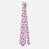 Waterverf roze lelie bloemmotief stropdas (Voorkant)