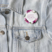 Waterverf Roze Lelie Bruiloftsfeest Ronde Button 5,7 Cm (In situ)