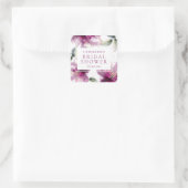 Waterverf Roze Lelie Bruiloftsfeest Vierkante Sticker (Tas)