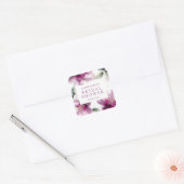 Waterverf Roze Lelie Bruiloftsfeest Vierkante Sticker (Envelop)
