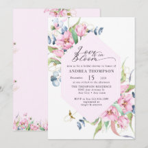 Waterverf Roze Lente Bloemachtige Bruidsdouche