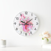 Waterverf roze lentekleursplak & tulpen grote klok (Huis)