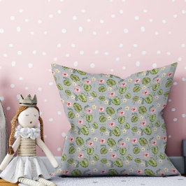 Waterverf roze licht grijs kussen