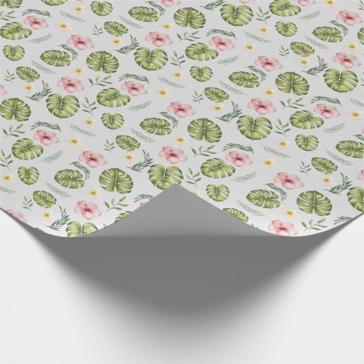 Waterverf roze lichtgrijs elegant cadeaupapier (Hoek)