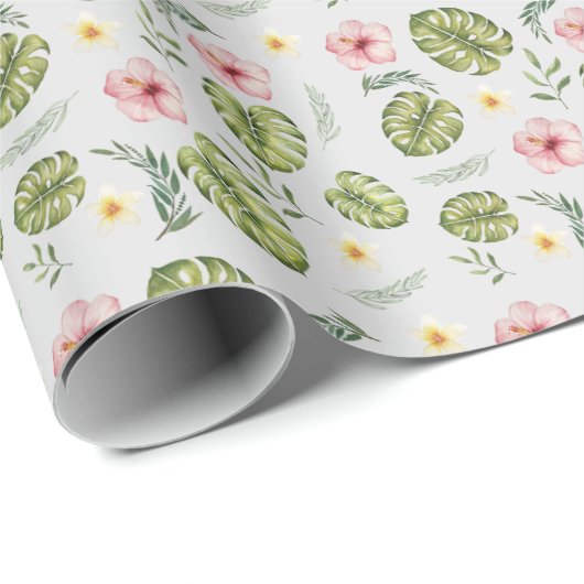 Waterverf roze lichtgrijs elegant cadeaupapier (Rol Hoek)