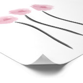 Waterverf Roze Liefde Anemones Flowers Poster (Hoek)