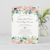 Waterverf Roze Lijst Bindende bloemen Kaart (Staand voorkant)