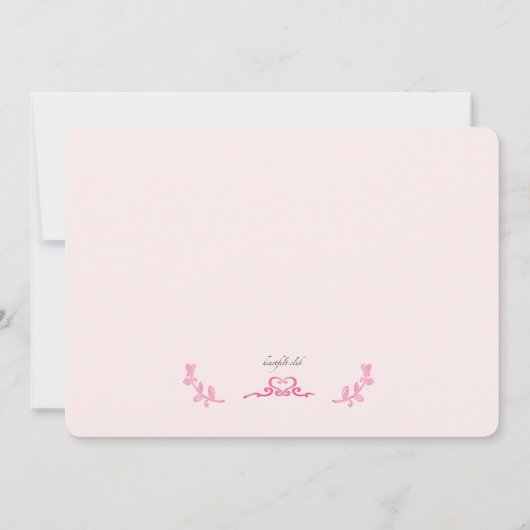 Waterverf Roze Lijst Fotouitnodiging Kaart (Achterkant)