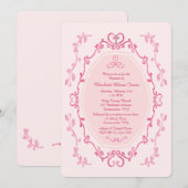 Waterverf roze Lijst uitnodiging (Voorkant / Achterkant)