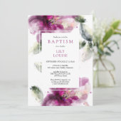 Waterverf Roze Lily Floral Baptism Christening Kaart (Staand voorkant)