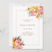 Waterverf roze limonade bruiloft uitnodiging (Voorkant)