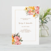 Waterverf roze limonade bruiloft uitnodiging (Staand voorkant)