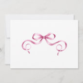 Waterverf roze lint Baby shower Kaart (Achterkant)