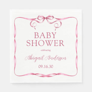 Waterverf roze lint Baby shower Servet