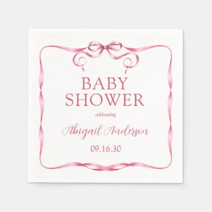 Waterverf roze lint Baby shower Servet