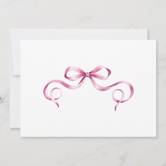 Waterverf Roze Lint Baby Sprinkle Kaart (Achterkant)