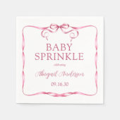 Waterverf Roze Lint Baby Sprinkle Servet (Voorkant)