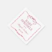 Waterverf Roze Lint Baby Sprinkle Servet (Hoek)