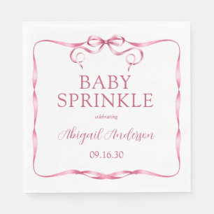 Waterverf Roze Lint Baby Sprinkle Servet