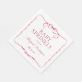 Waterverf Roze Lint Baby Sprinkle Servet (Hoek)