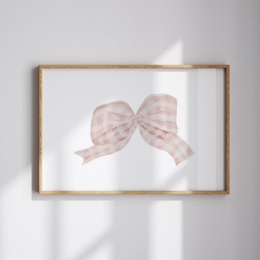 Waterverf Roze lint boog poster