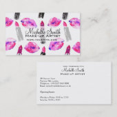 Waterverf roze lippen lippenstiftekenvorming visitekaartje (Voorkant / Achterkant)