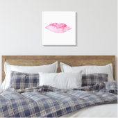 Waterverf roze lippen maken make-up canvas afdruk (Insitu (Slaapkamer))