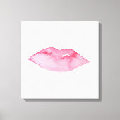 Waterverf roze lippen maken make-up canvas afdruk (Voorkant)