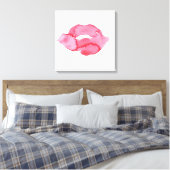 Waterverf roze lippen maken make-up canvas afdruk (Insitu (Slaapkamer))