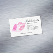 Waterverf roze lippen maken make-up magnetisch visitekaartje (Voorbeeld)