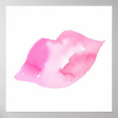 Waterverf roze lippen maken make-up poster (Voorkant)