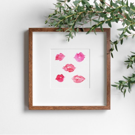 Waterverf roze lippen maken make-up poster