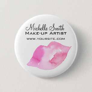 Waterverf roze lippen maken make-up ronde button 5,7 cm