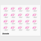 Waterverf roze lippen maken make-up ronde sticker (Vel)