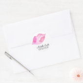 Waterverf roze lippen maken make-up ronde sticker (Envelop)