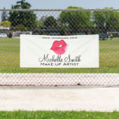 Waterverf roze lippen maken make-up spandoek (Insitu)