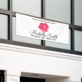 Waterverf roze lippen maken make-up spandoek (Buitenkant Gebouw)