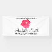 Waterverf roze lippen maken make-up spandoek (Horizontaal)