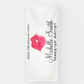 Waterverf roze lippen maken make-up spandoek (Verticaal)