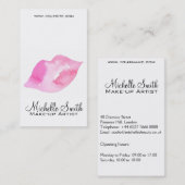 Waterverf roze lippen maken make-up visitekaartje (Voorkant / Achterkant)