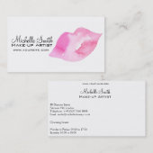 Waterverf roze lippen maken make-up visitekaartje (Voorkant / Achterkant)