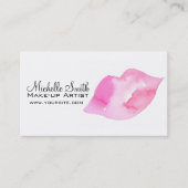 Waterverf roze lippen maken make-up visitekaartje (Voorkant)