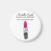 Waterverf roze lippenstift make-up branding magneet (Voorkant)
