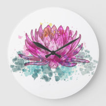 Waterverf Roze Lotus Bloem