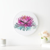 Waterverf Roze Lotus Bloem Grote Klok (Huis)
