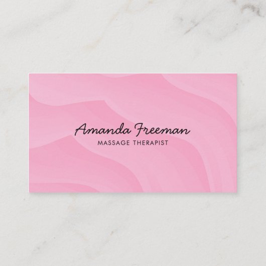 Waterverf Roze Lotus Bloem Massage Therapeut Visitekaartje (Achterkant)