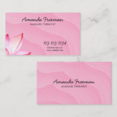 Waterverf Roze Lotus Bloem Massage Therapeut Visitekaartje (Voorkant / Achterkant)