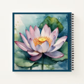 Waterverf Roze Lotus Bloem Mindfulness Dagboek Notitieboek (Achterkant)